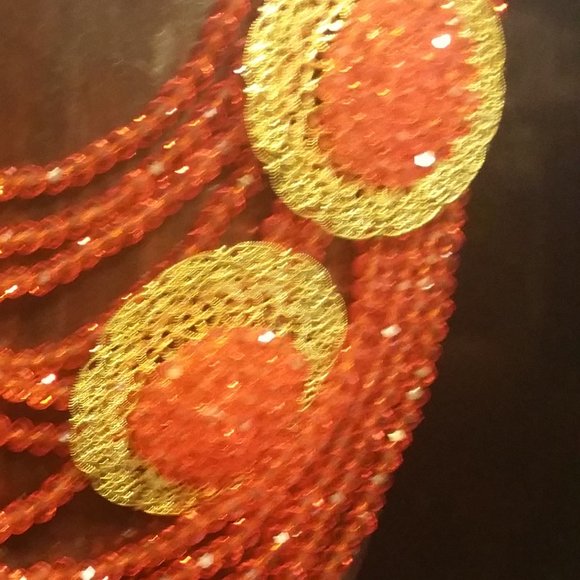 Handmade Glass Bead Piece Statement Set - Picture 3 of 9